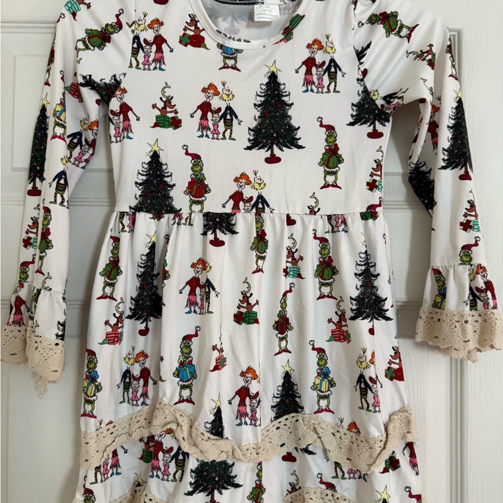 Festive Kids' Dress with Holiday Prints